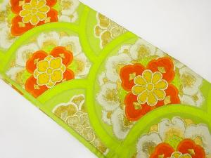 アンティーク　青海波に華紋織り出し袋帯（着用可）